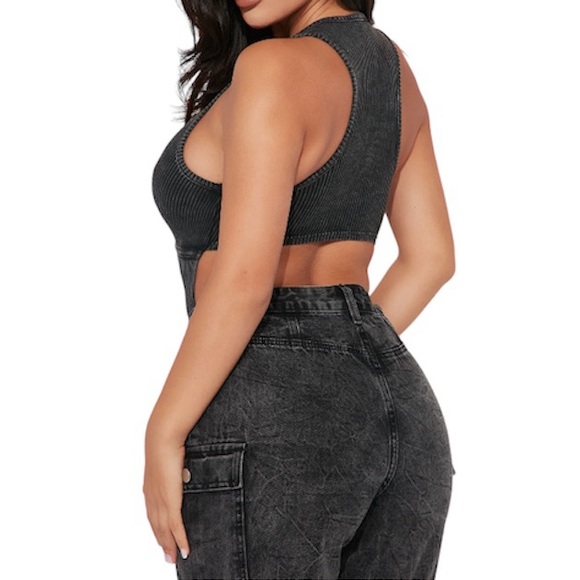 [Fashion Nova] Mineral Wash Bodysuit - Picture 2 of 5